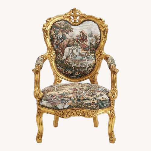 Used Vintage/Antique Finds Gold Fabric Accent Chairs for sale on AptDeco