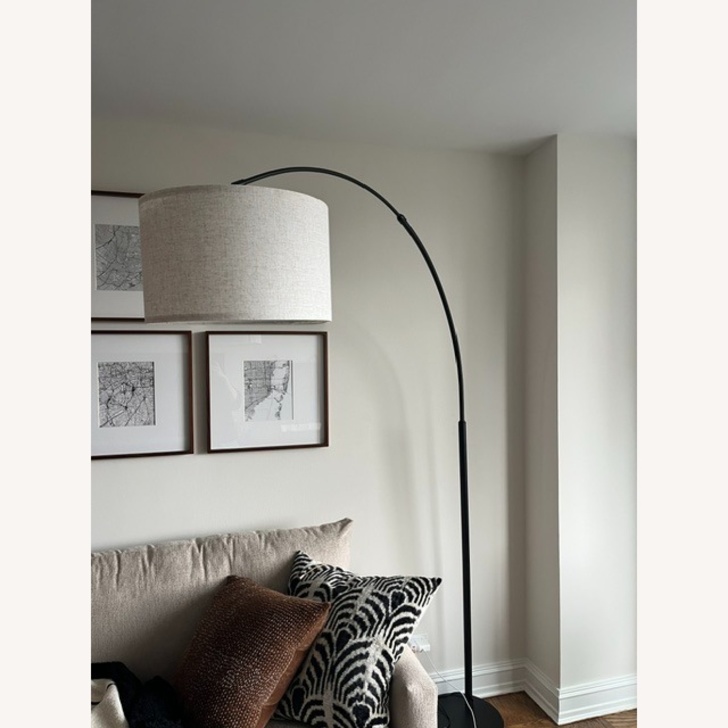 SUNMORY Arch Black Metal Floor Lamp - image-1