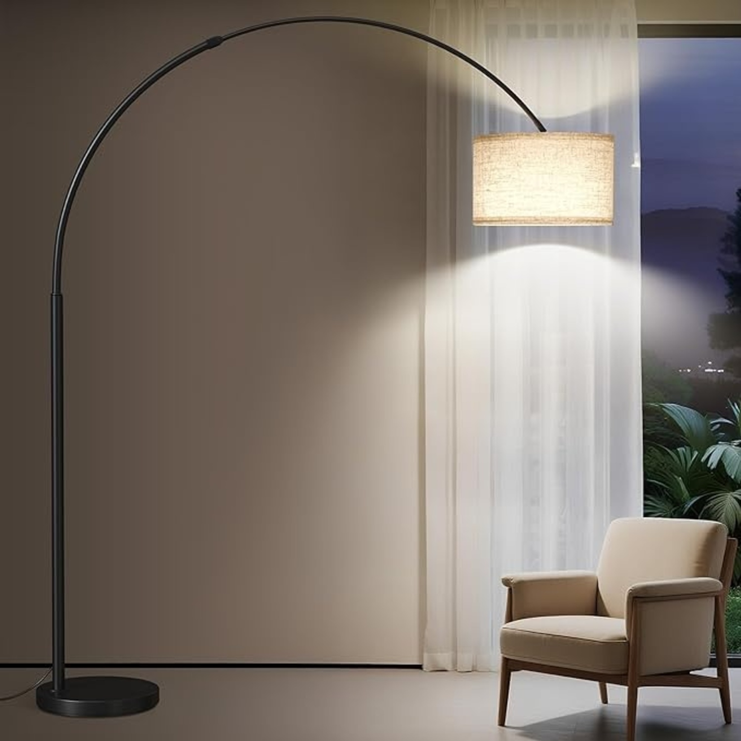 SUNMORY Arch Black Metal Floor Lamp - image-5