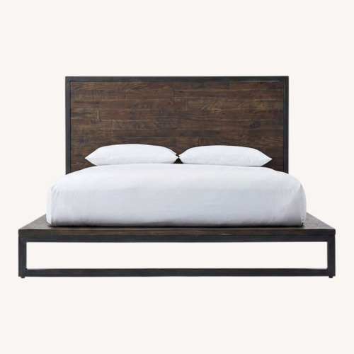 Used West Elm Logan Smoked Brown King Bed for sale on AptDeco