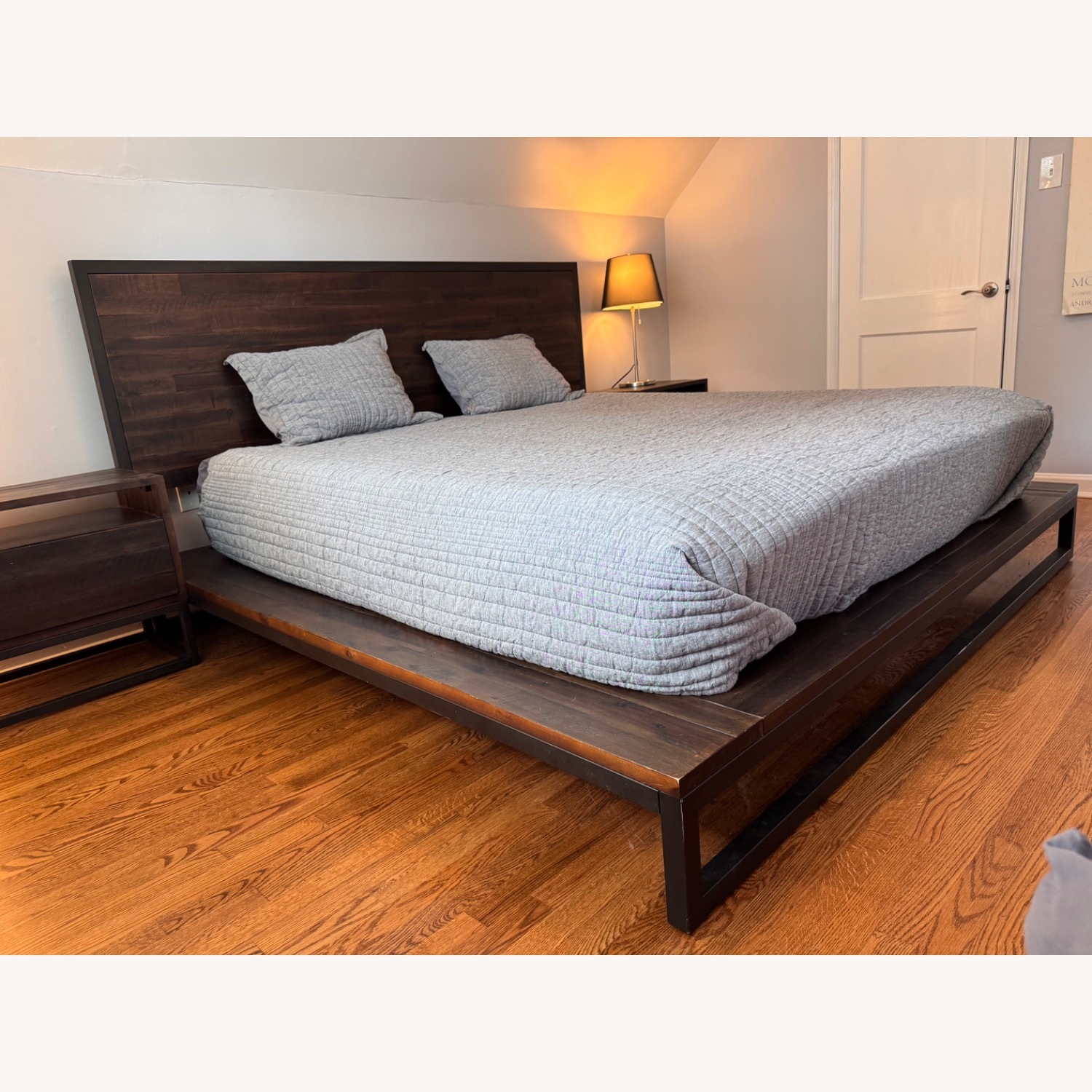 West Elm Logan Smoked Brown King Bed - image-1