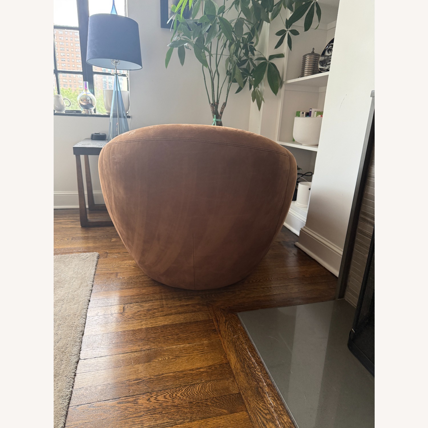 Restoration Hardware Reyna Dark Brown Leather Armchair - image-3
