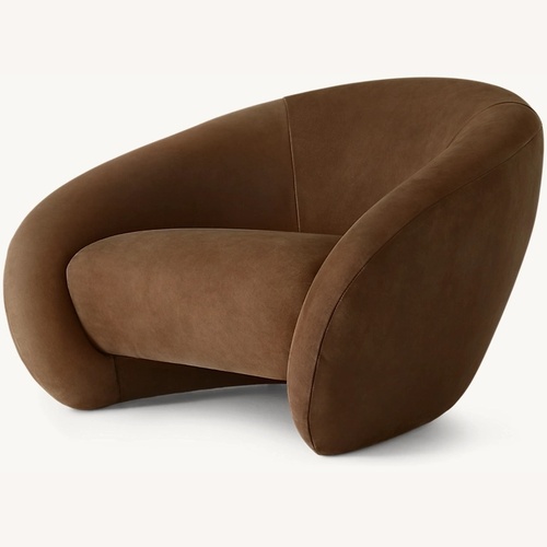 Used Restoration Hardware Reyna Dark Brown Leather Armchair for sale on AptDeco