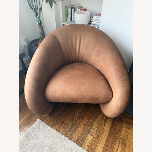 Used Restoration Hardware Reyna Dark Brown Leather Armchair for sale on AptDeco