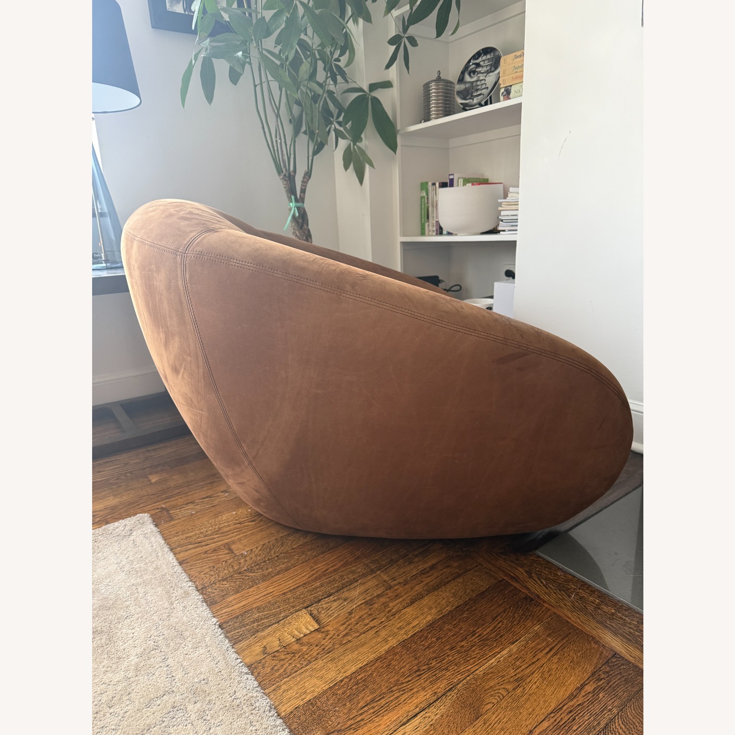 Restoration Hardware Reyna Dark Brown Leather Armchair - image-2