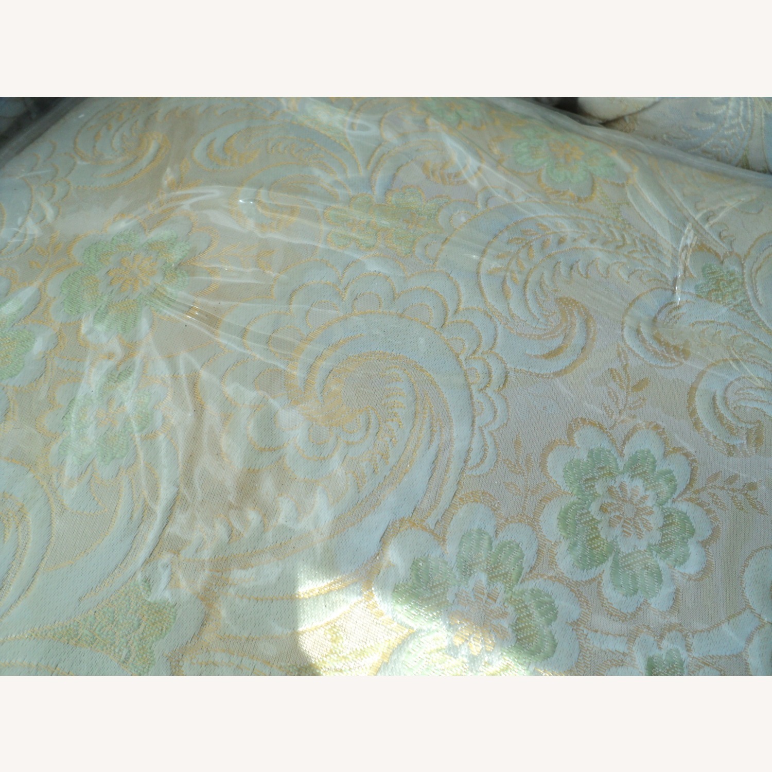 1970 French Provincial Cream/Gold Floating Sofa - image-7