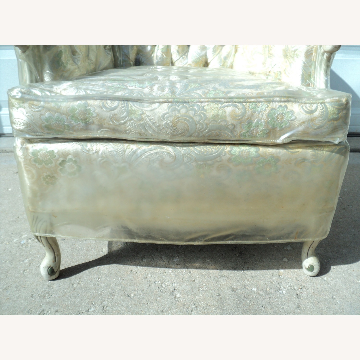 1970 French Provincial Cream/Gold Floating Sofa - image-22