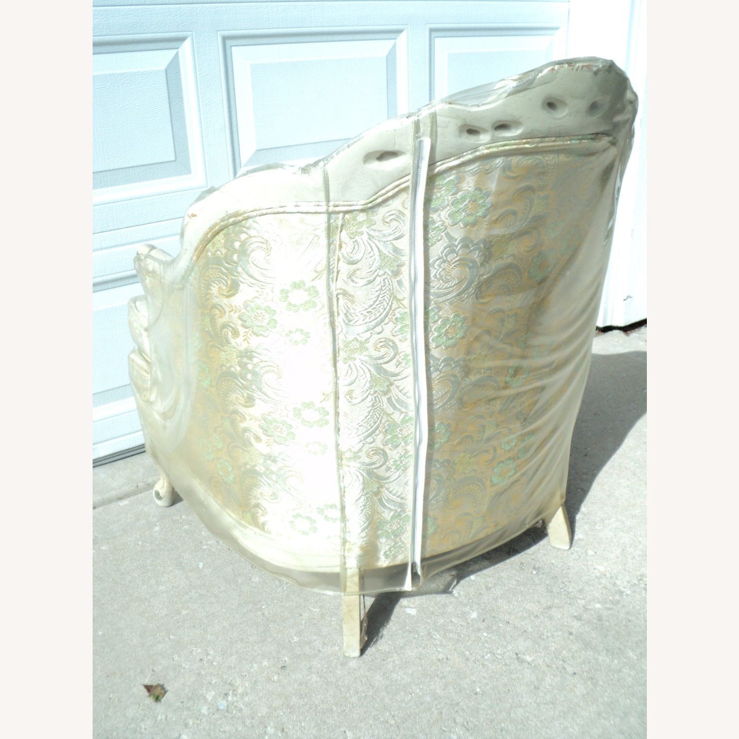 1970 French Provincial Cream/Gold Floating Sofa - image-25