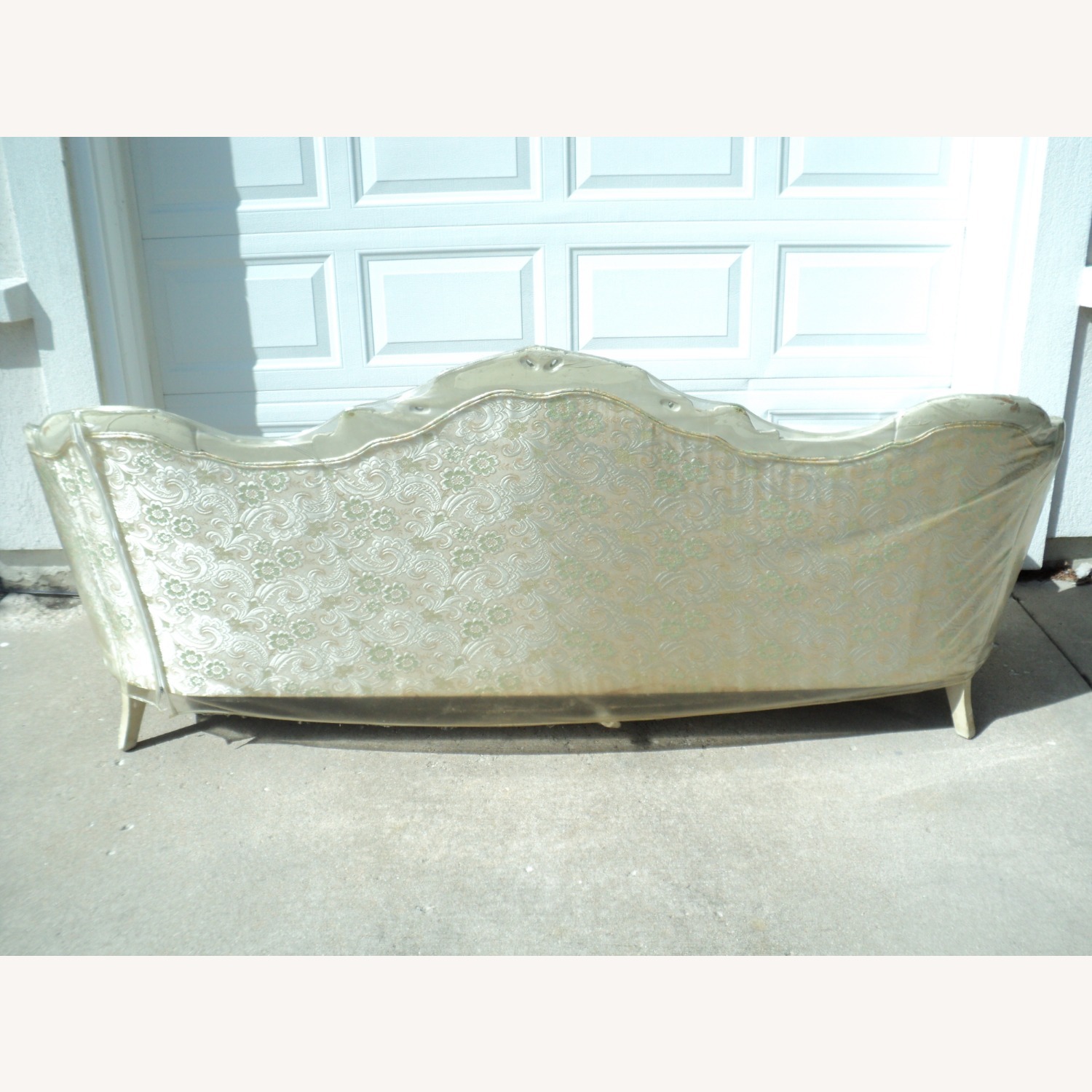 1970 French Provincial Cream/Gold Floating Sofa - image-9