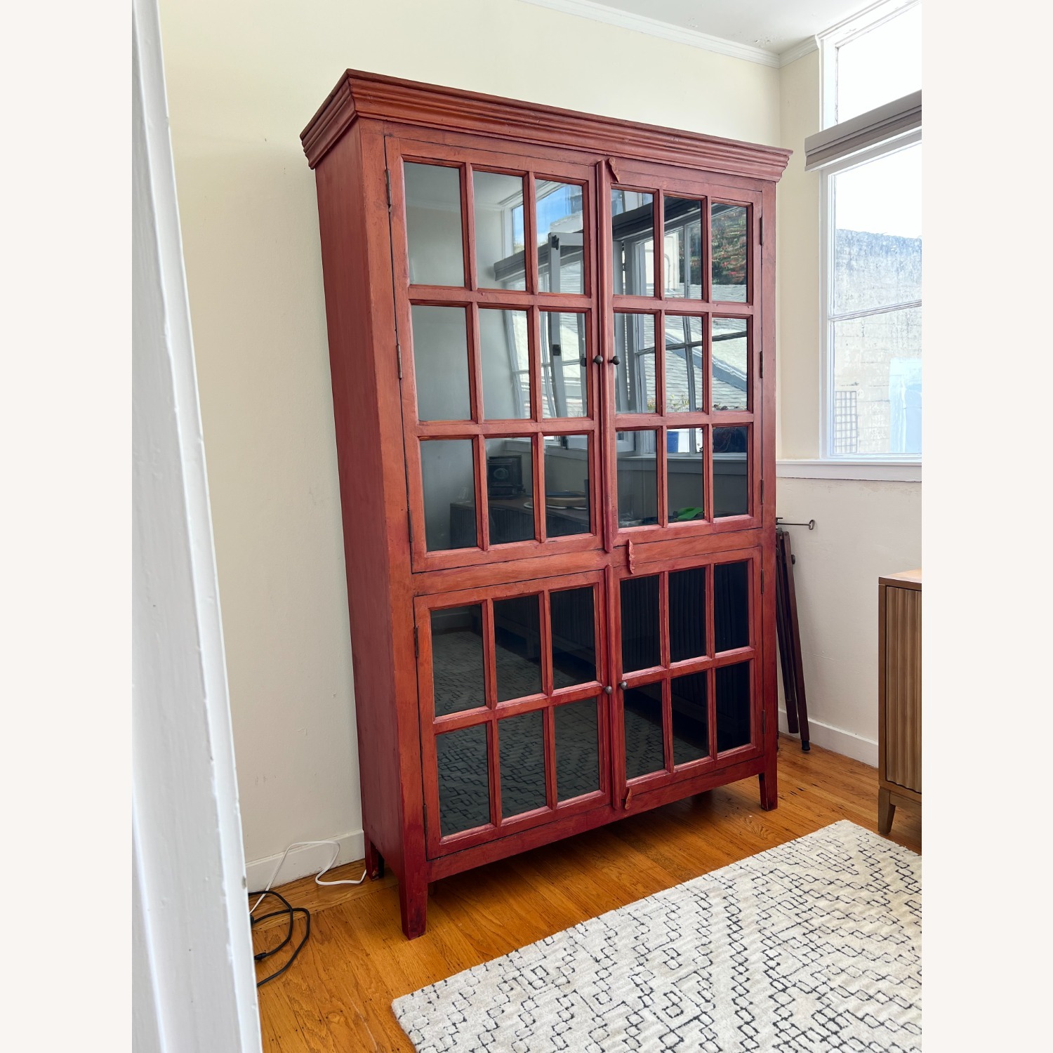 Crate & Barrel Rojo Red Tall Cabinet - image-2