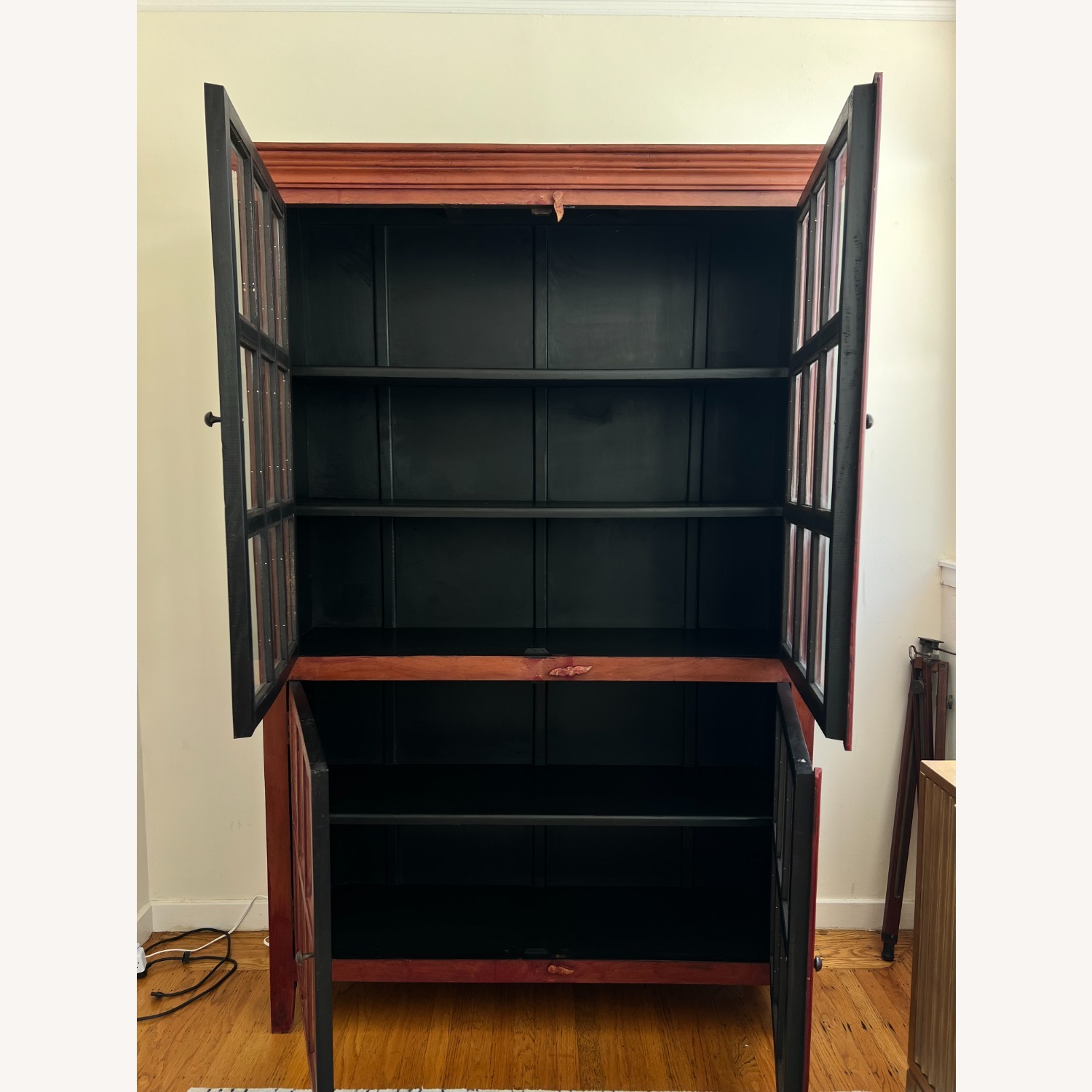 Crate & Barrel Rojo Red Tall Cabinet - image-3