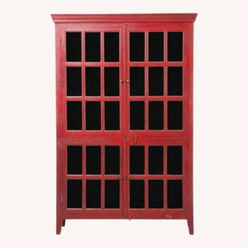 Used Crate & Barrel Rojo Red Tall Cabinet for sale on AptDeco