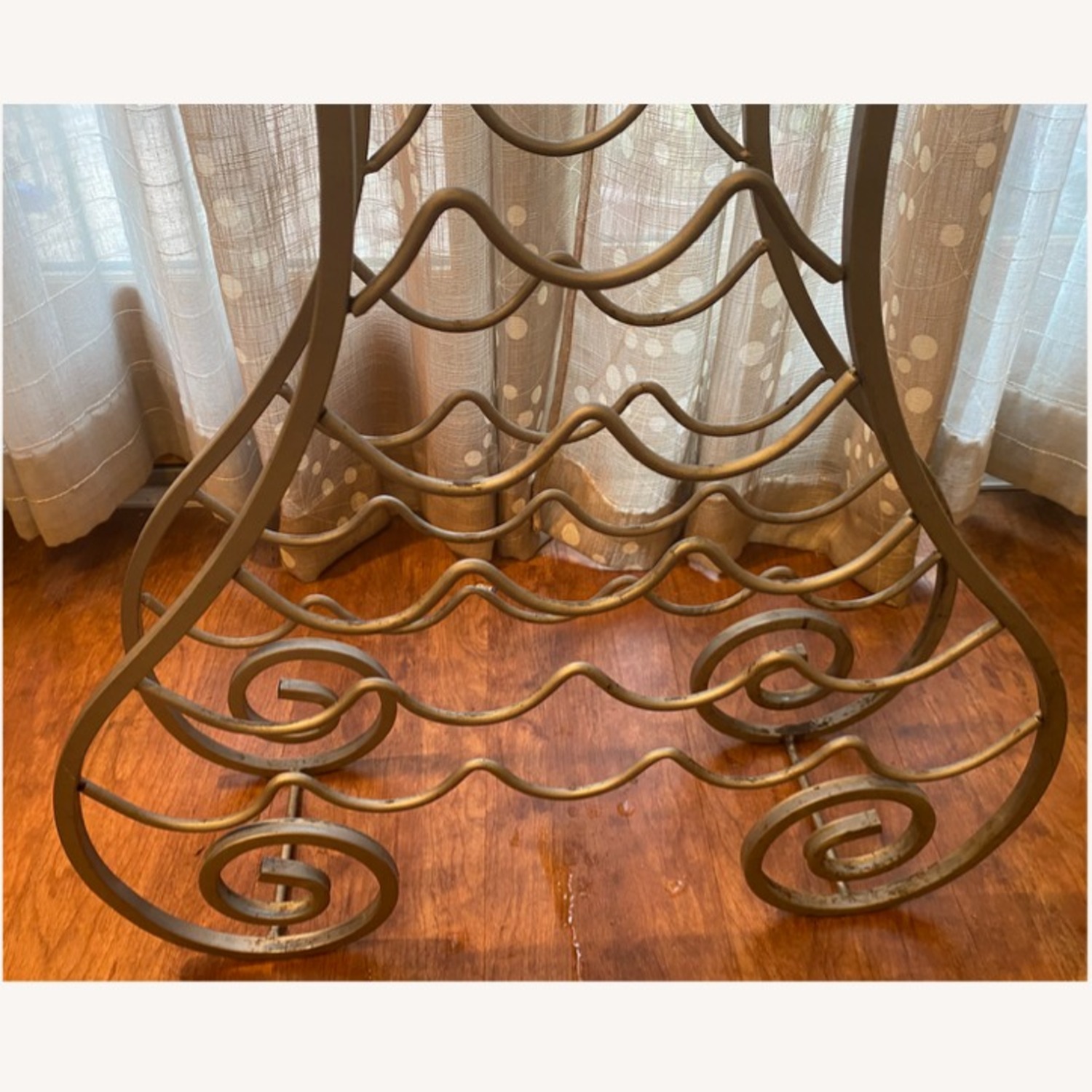 Vintage Metal & Glass Wine Rack Side Table - image-3