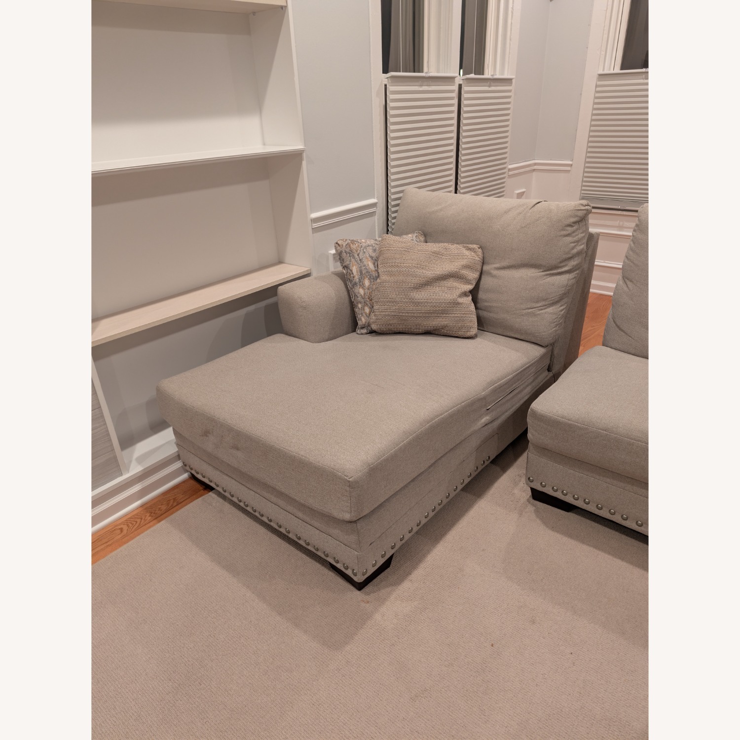 The Roomplace Light Gray Chaise Lounge - image-1