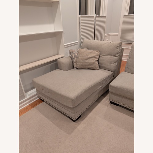 Used The Roomplace Light Gray Chaise Lounge for sale on AptDeco