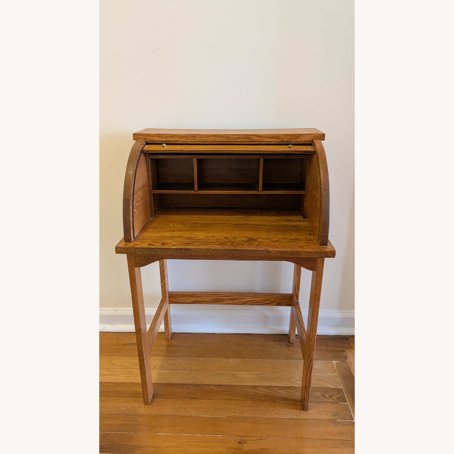 Vintage/Antique Light Brown Wood Desk - image-1