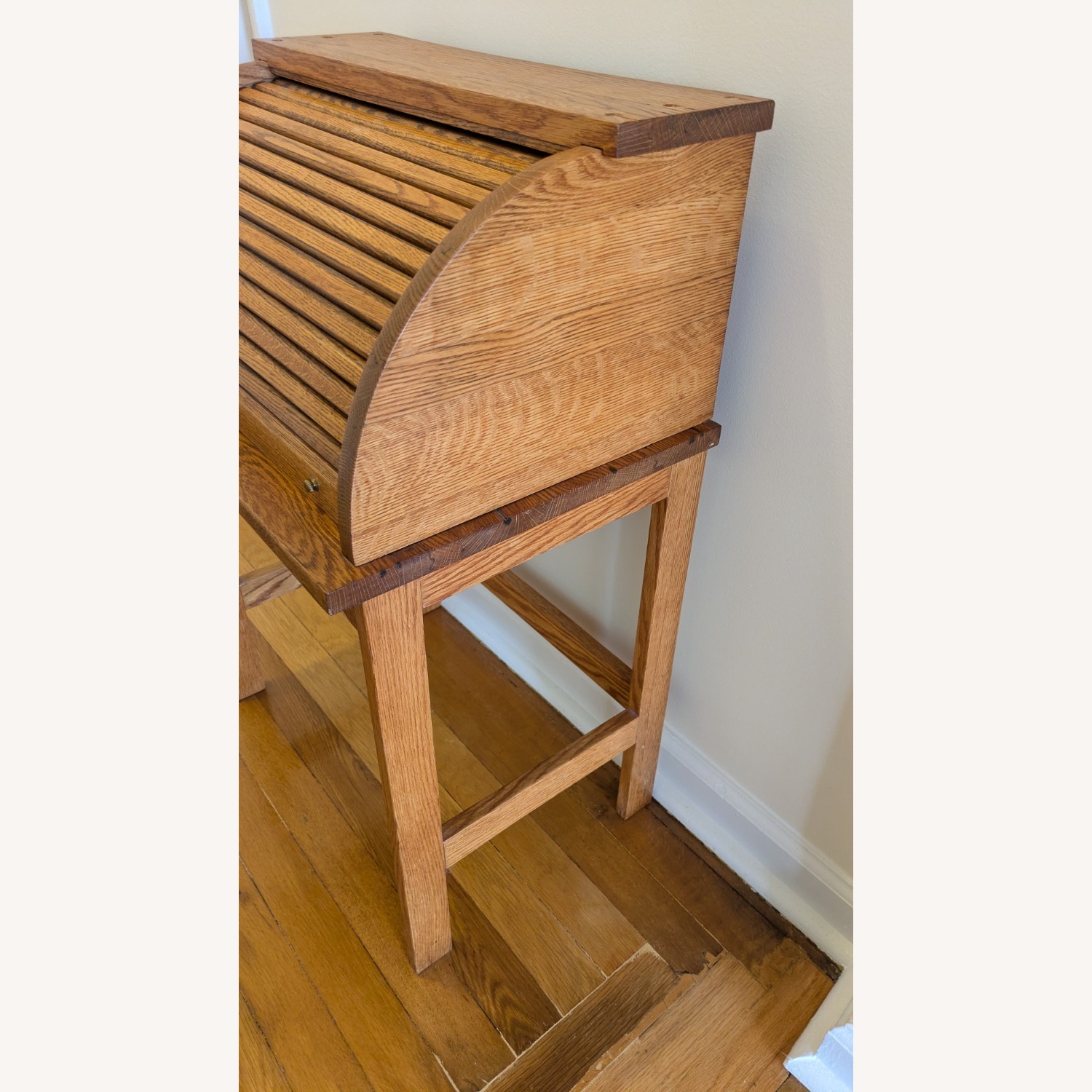 Vintage/Antique Light Brown Wood Desk - image-3