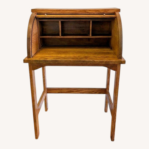 Used Vintage/Antique Light Brown Wood Desk for sale on AptDeco