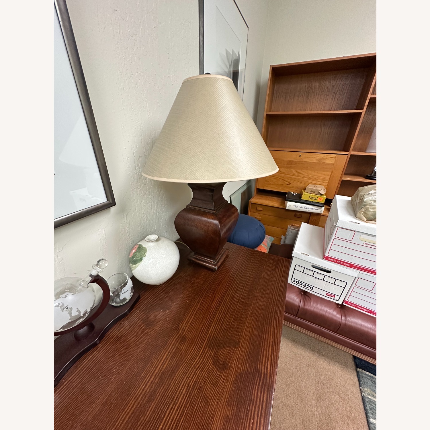 Ethan Allen Dark Brown Wood Table Lamp - image-2