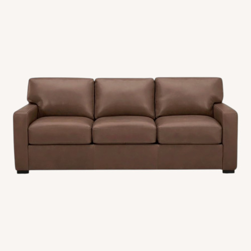 Used Macy's Dark Brown Leather 3+ Seater Sofa for sale on AptDeco