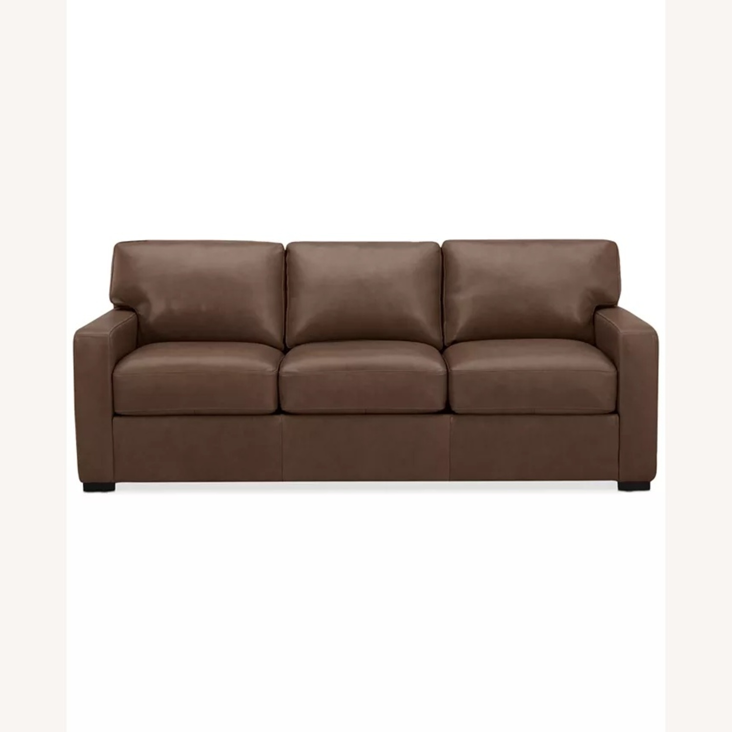 Macy's Dark Brown Leather 3+ Seater Sofa - image-4