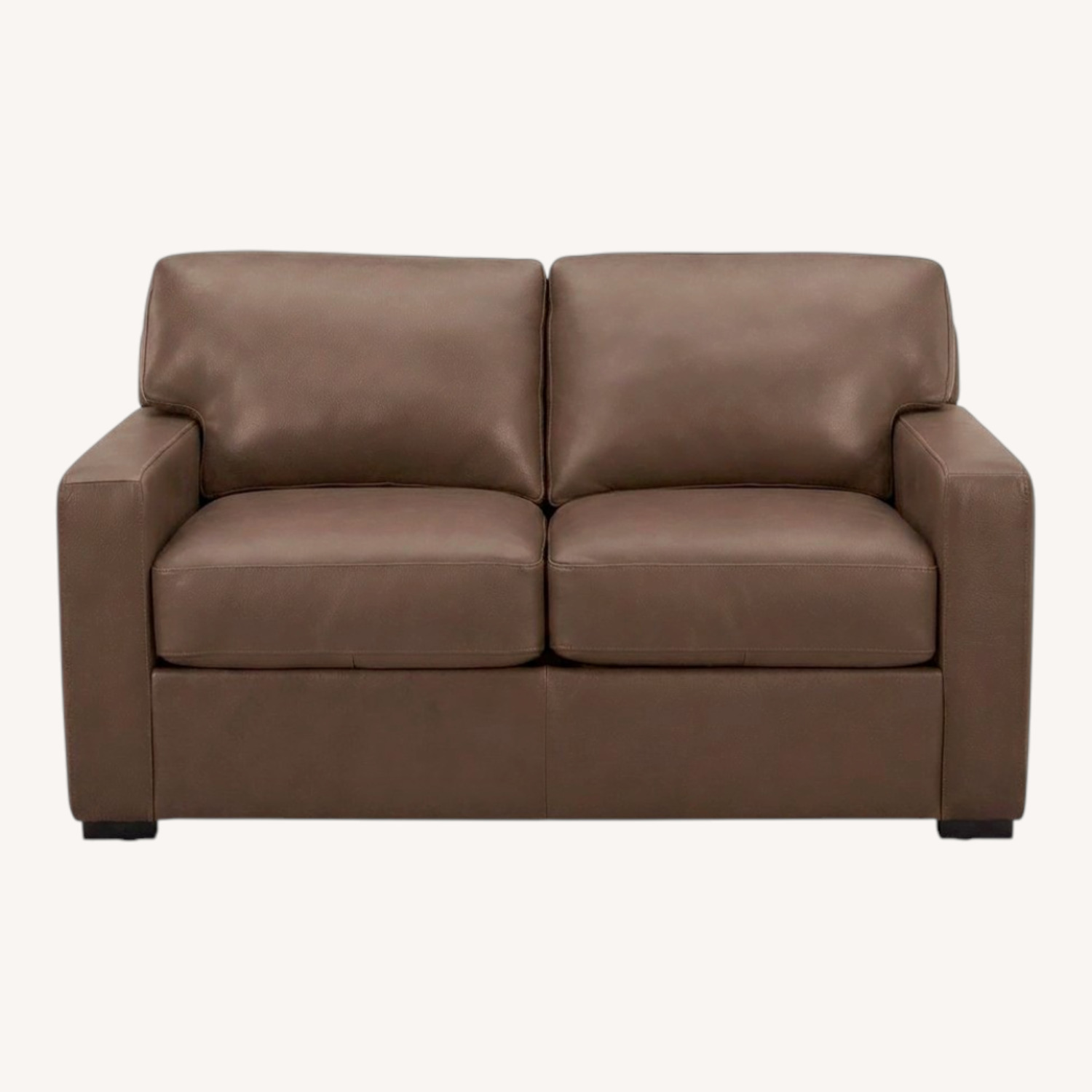 Macy's Dark Brown Leather 2 Seater Sofa - image-0