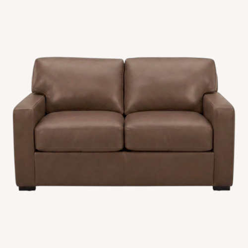 Used Macy's Dark Brown Leather 2 Seater Sofa for sale on AptDeco