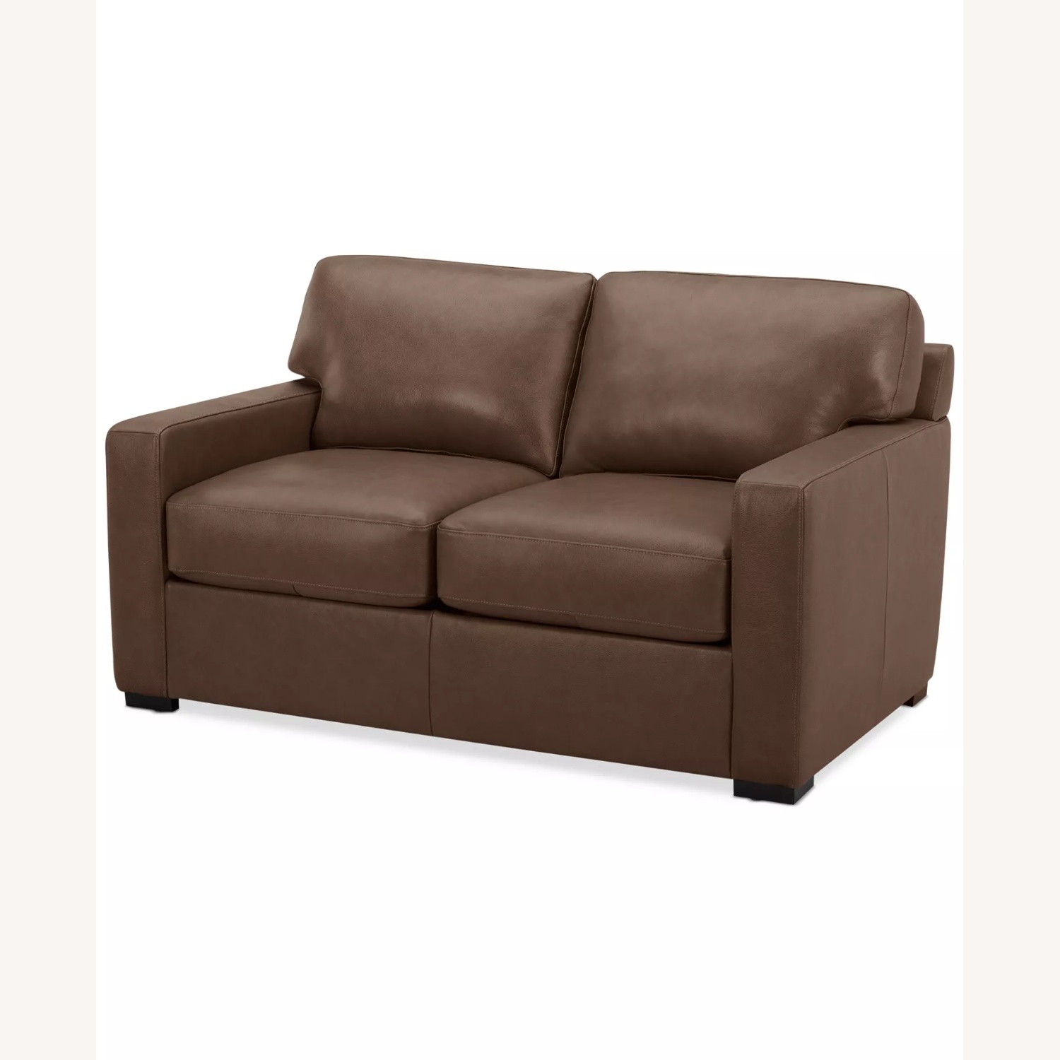Macy's Dark Brown Leather 2 Seater Sofa - image-4