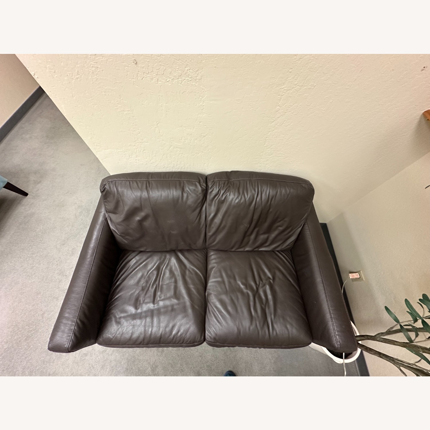 Macy's Dark Brown Leather 2 Seater Sofa - image-1