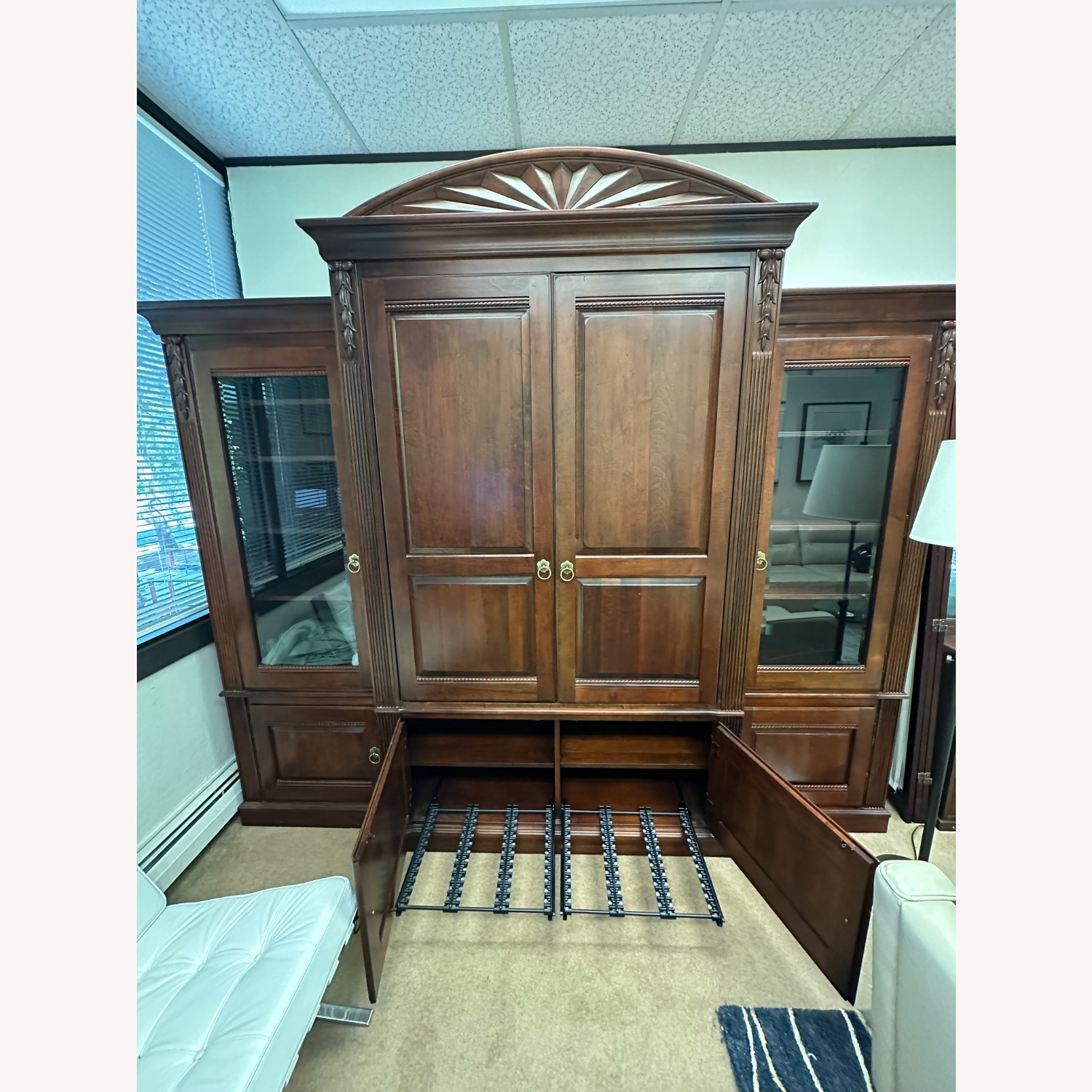 Dark Brown Wood Armoire - image-2