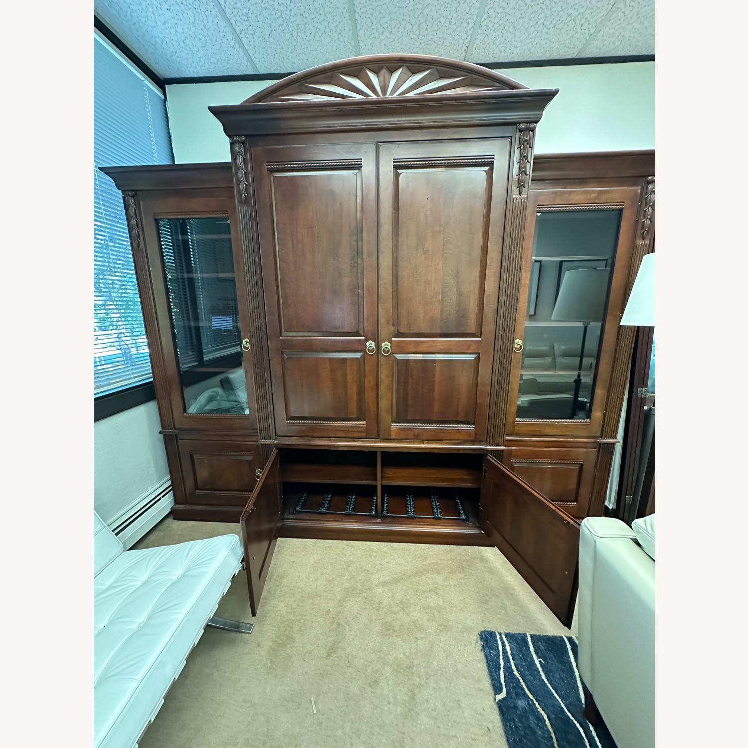 Dark Brown Wood Armoire - image-1
