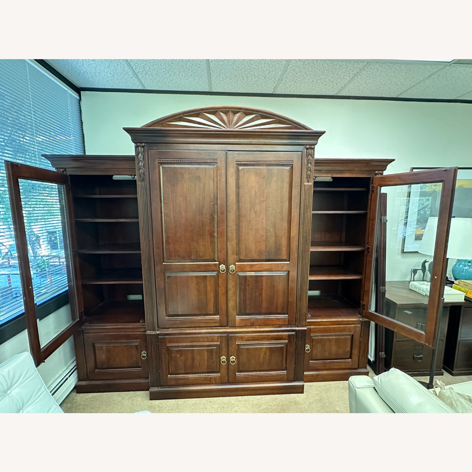 Dark Brown Wood Armoire - image-3