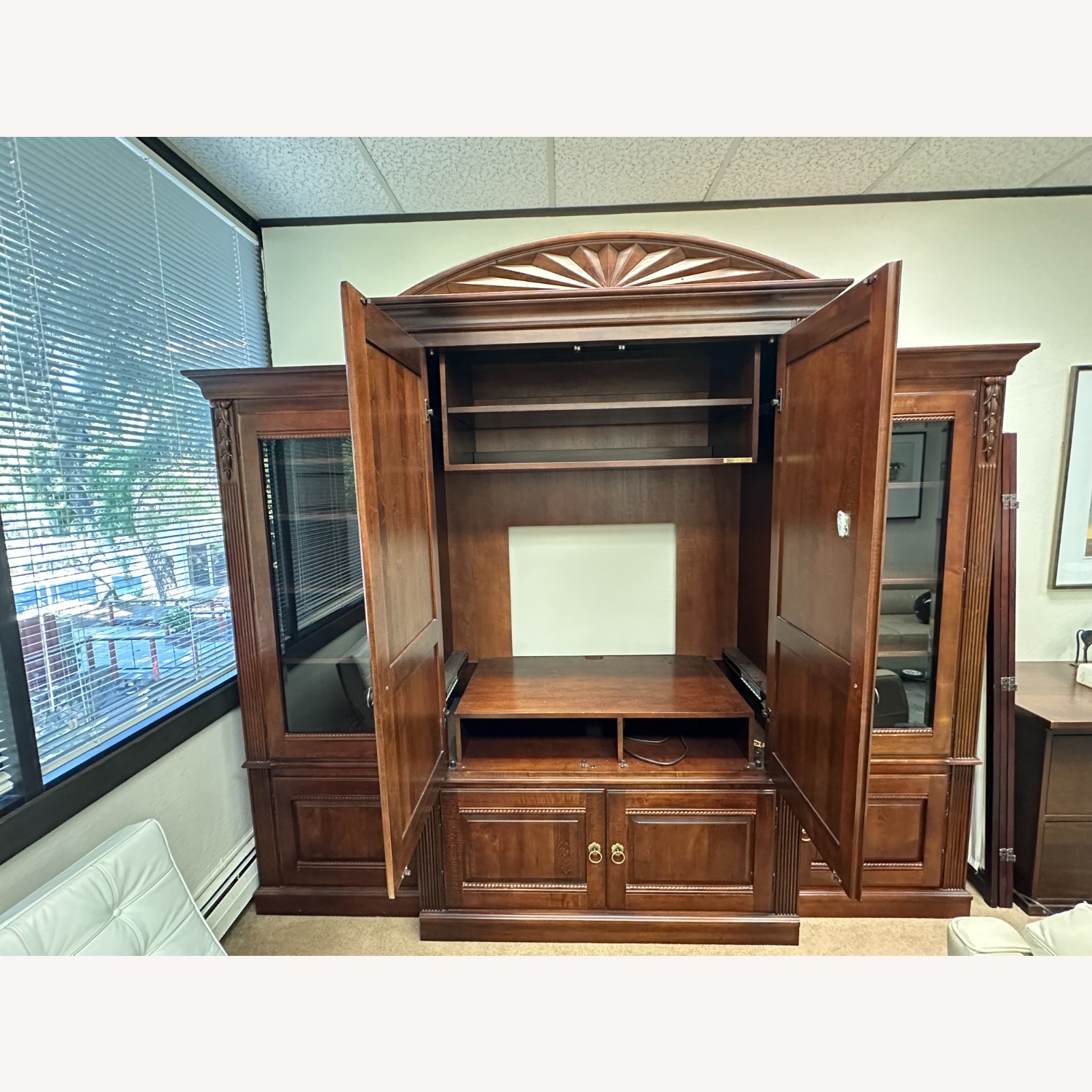 Dark Brown Wood Armoire - image-5