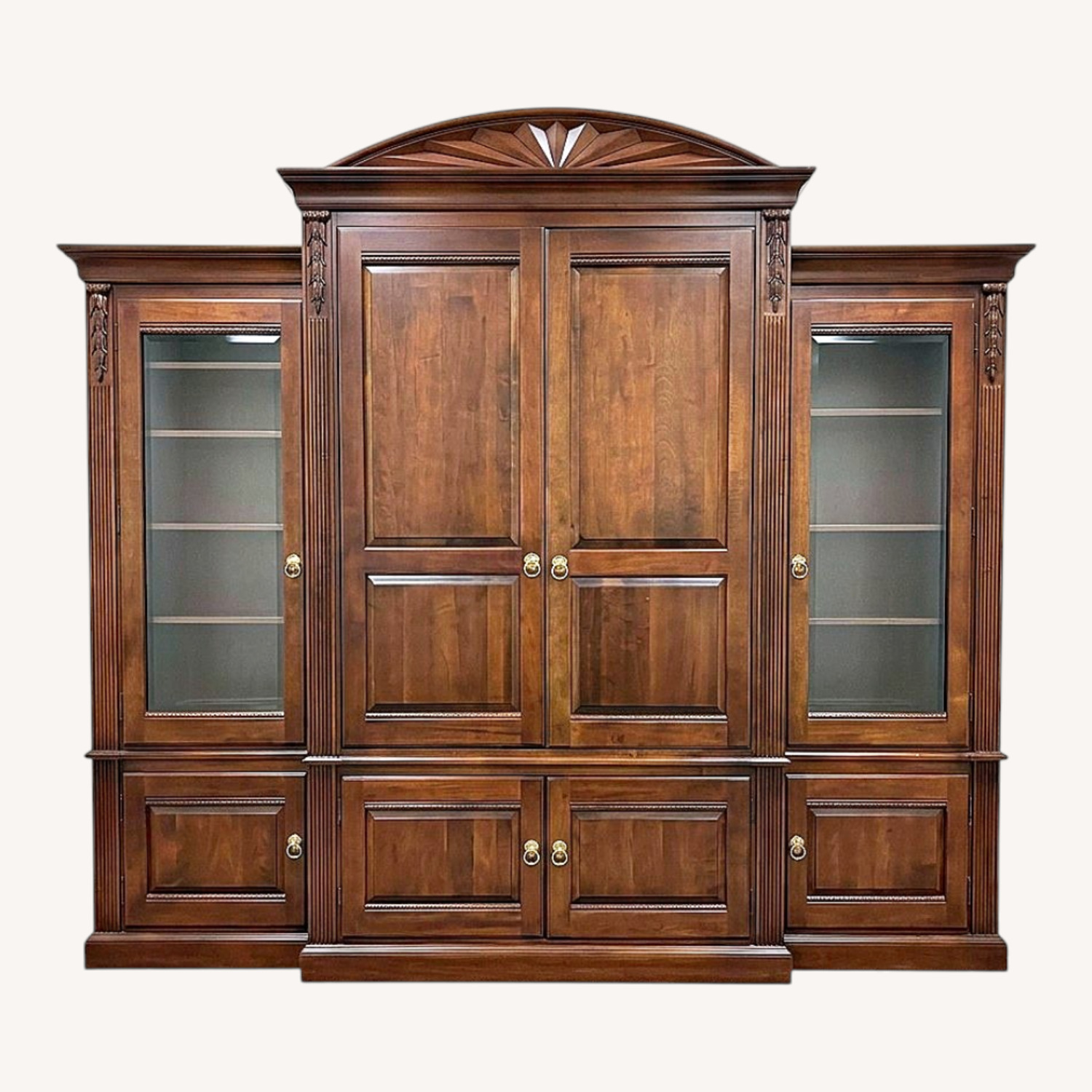 Dark Brown Wood Armoire - image-0