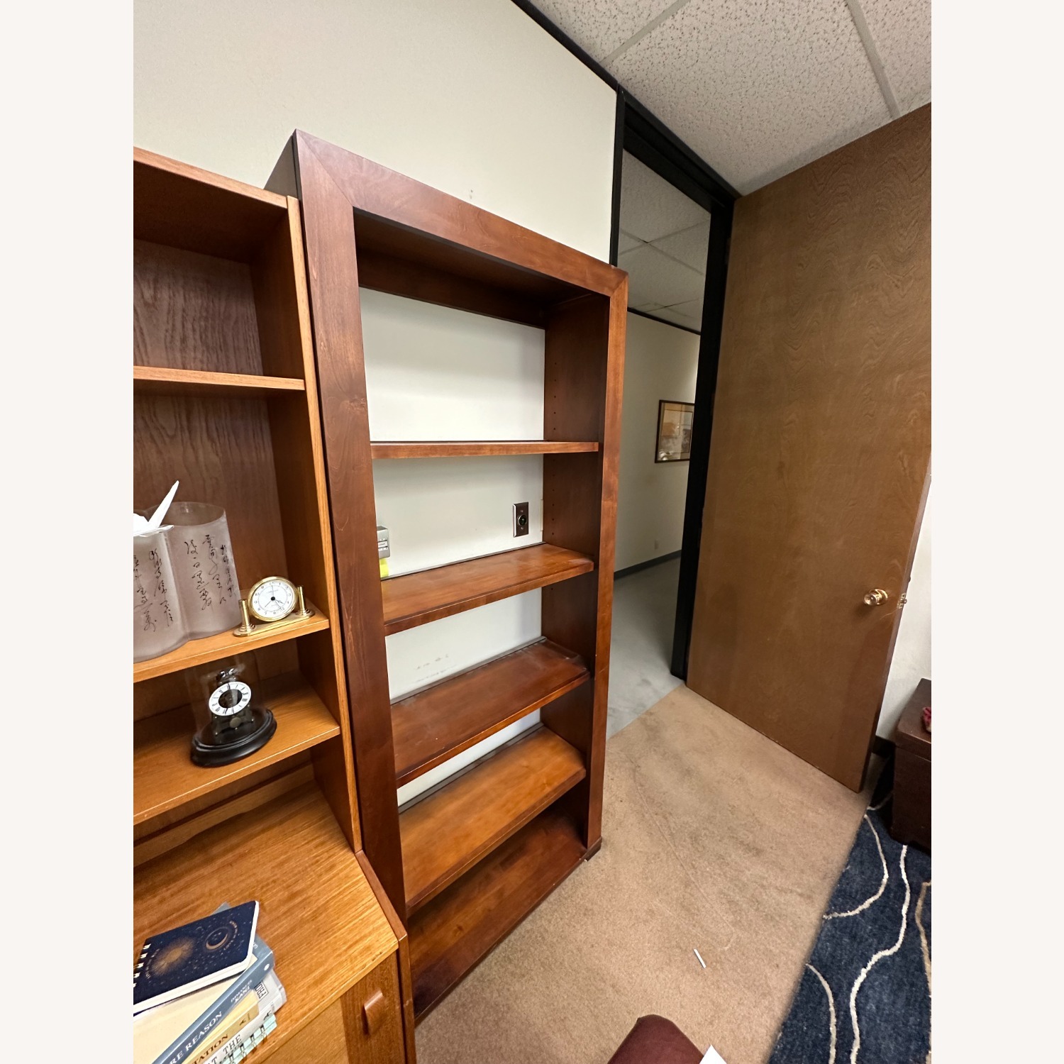 Crate & Barrel Dark Brown Wood Bookcase - image-1