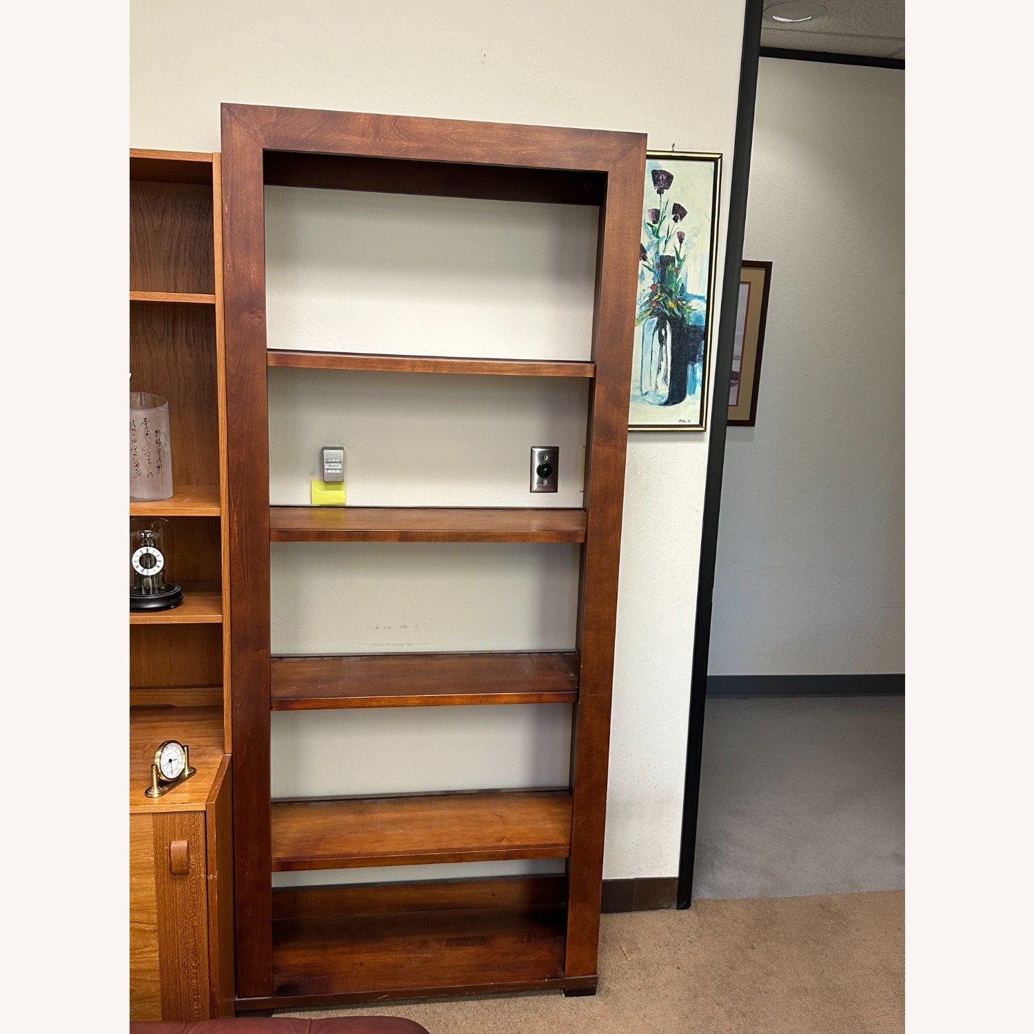 Crate & Barrel Dark Brown Wood Bookcase - image-3
