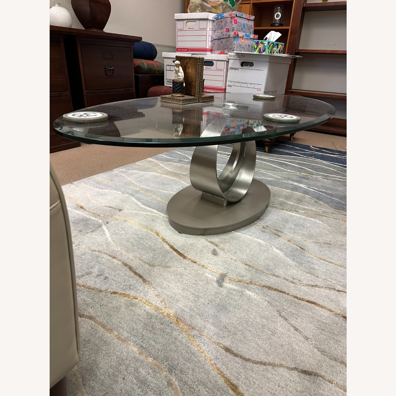 Scandinavian Designs Natural Glass Coffee Table - image-3