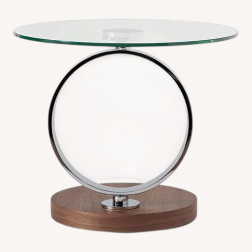 Used Scandinavian Designs Natural Glass Side Table for sale on AptDeco