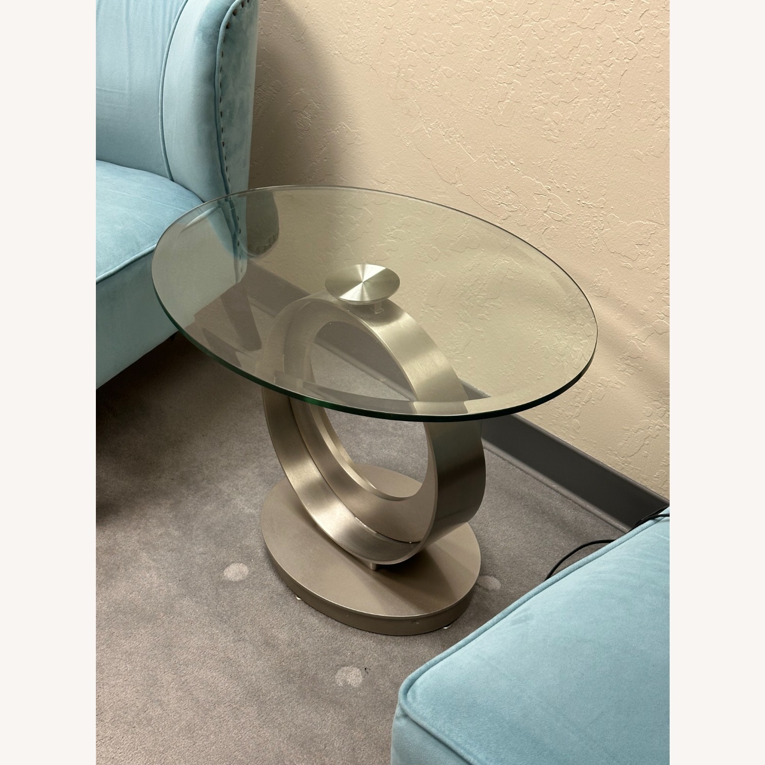 Scandinavian Designs Natural Glass Side Table - image-1