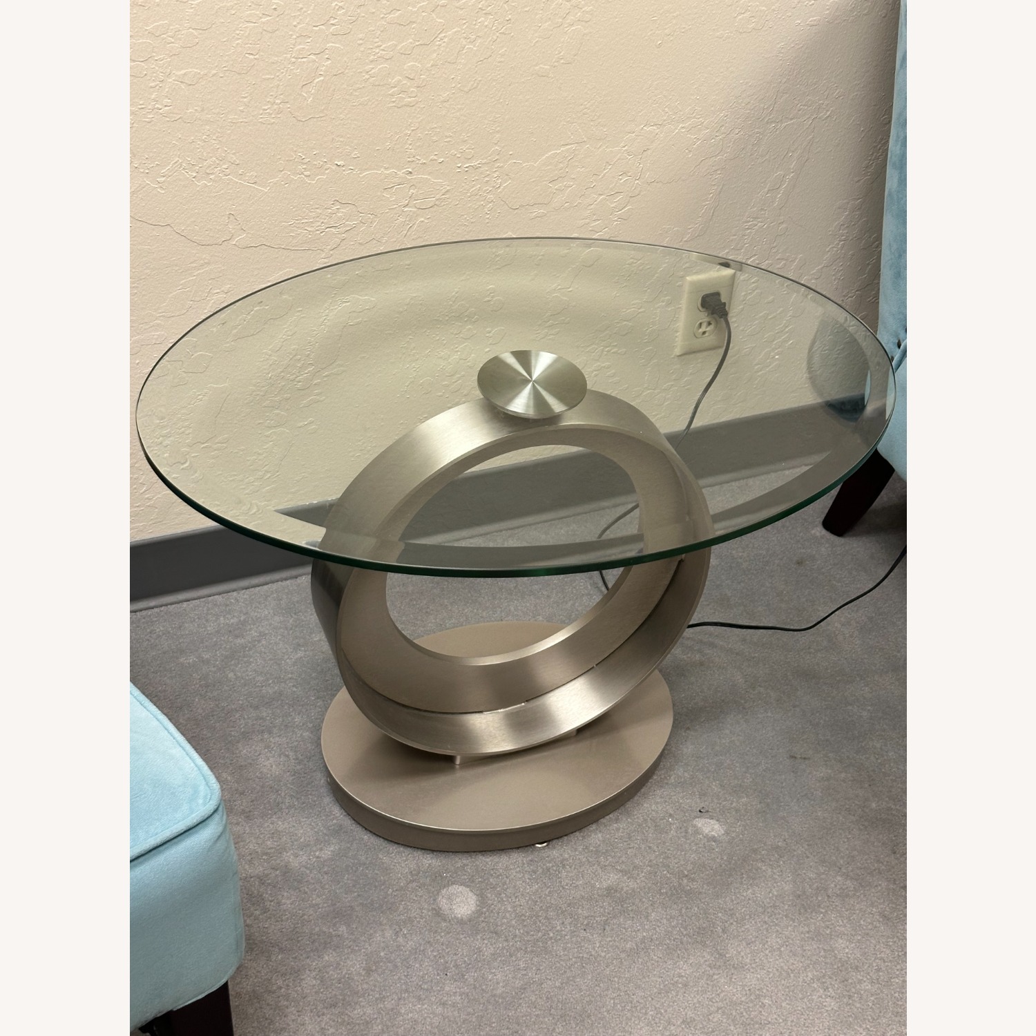 Scandinavian Designs Natural Glass Side Table - image-2