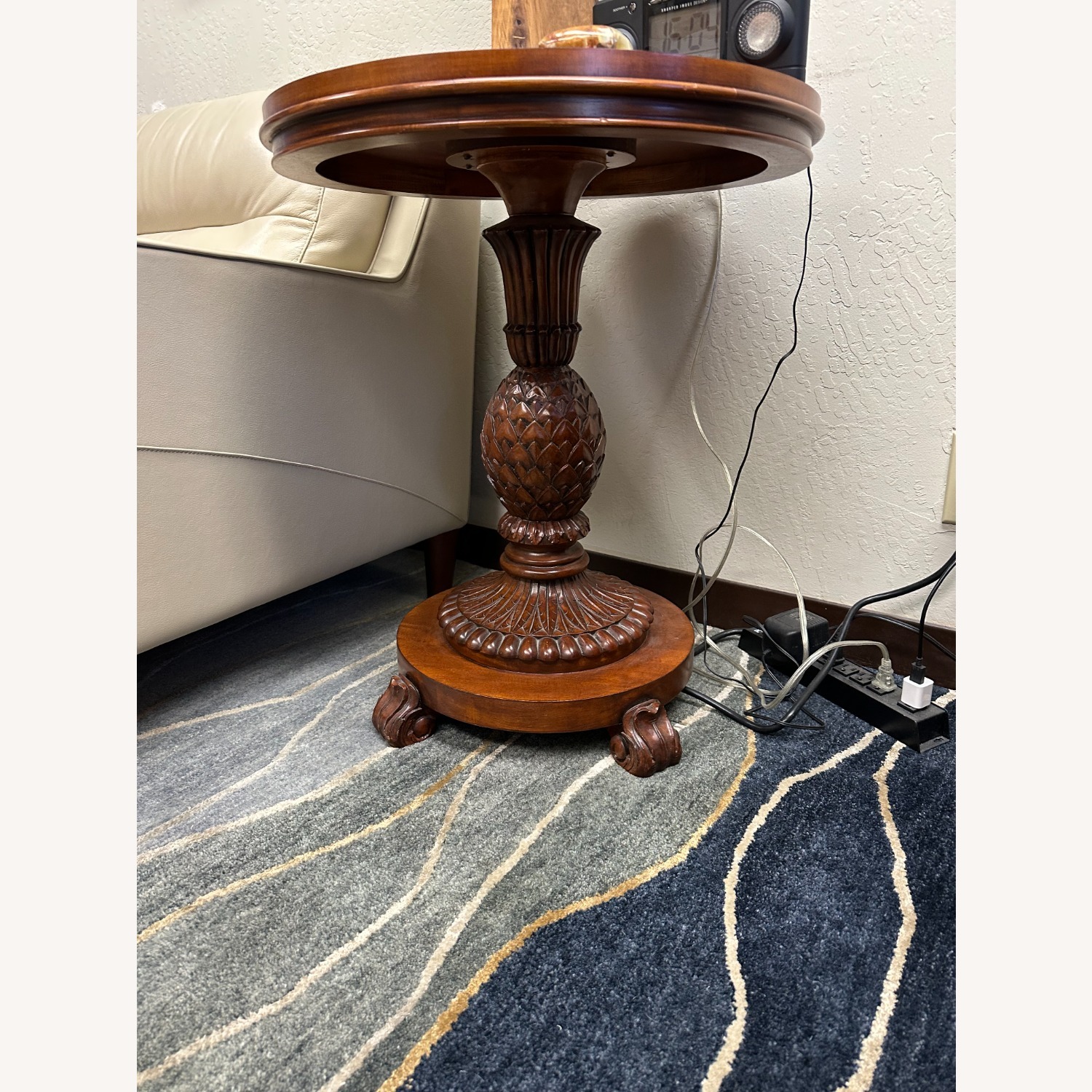 Ethan Allen Light Brown Wood Side Table - image-3