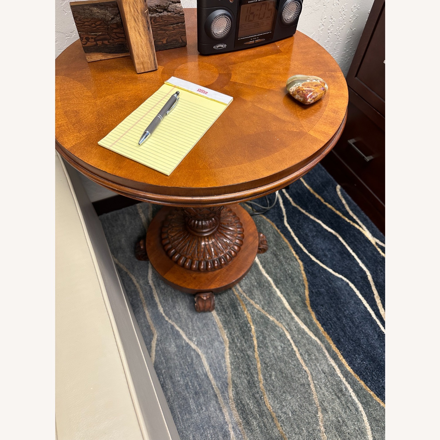 Ethan Allen Light Brown Wood Side Table - image-5