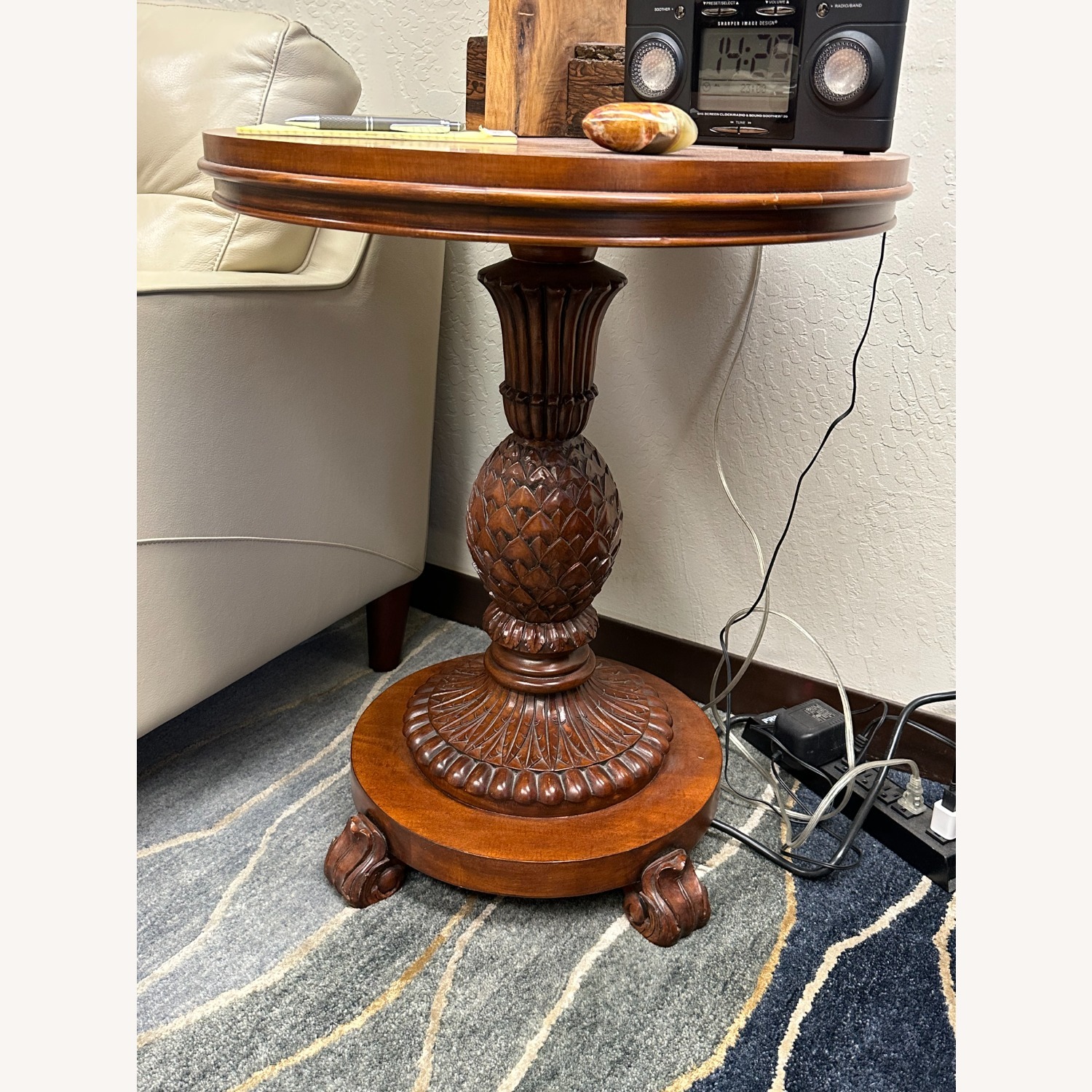 Ethan Allen Light Brown Wood Side Table - image-4