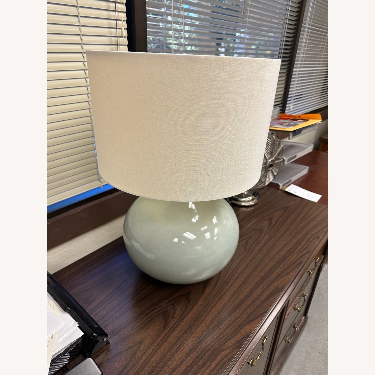 Crate & Barrel Merie Blue Table Lamp - image-1