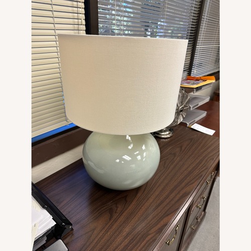 Used Crate & Barrel Merie Blue Table Lamp for sale on AptDeco
