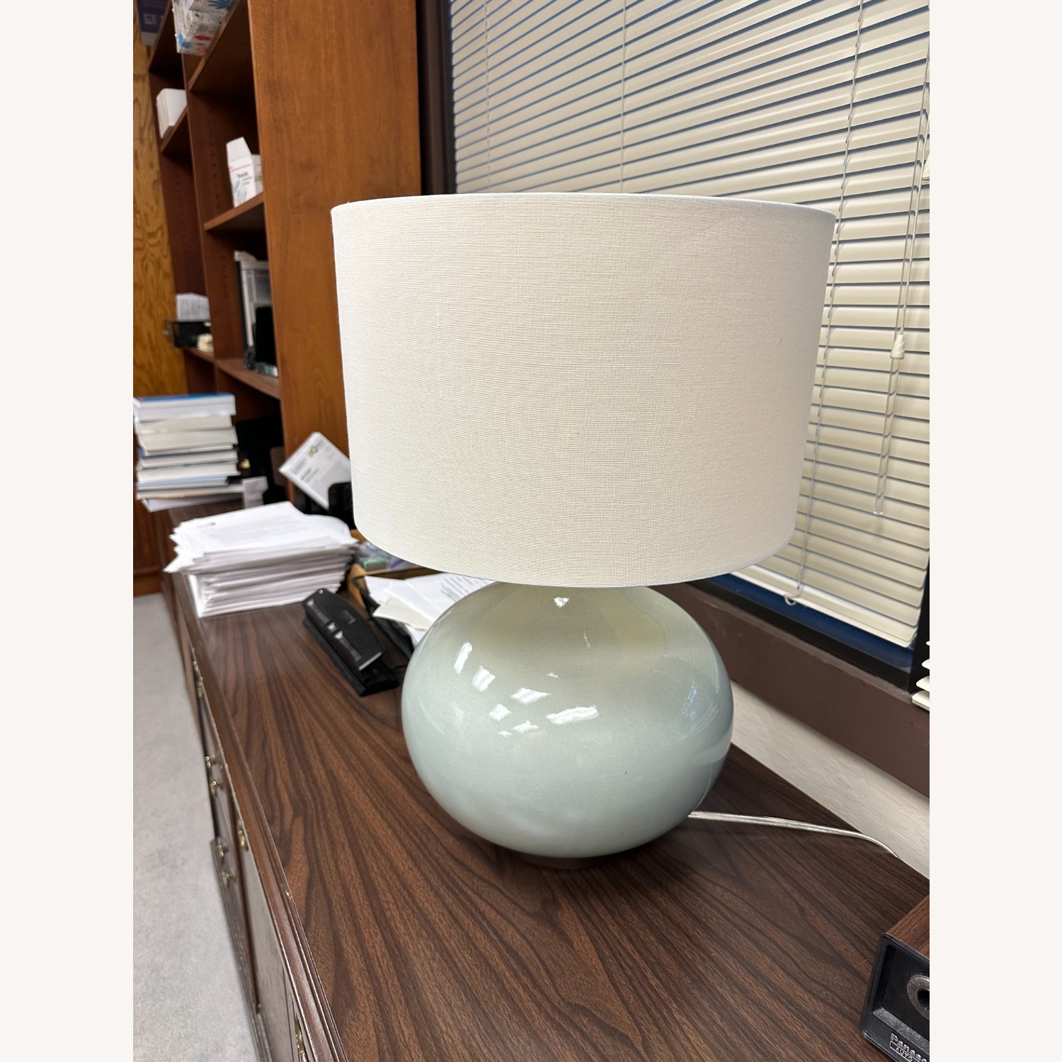 Crate & Barrel Merie Blue Table Lamp - image-4