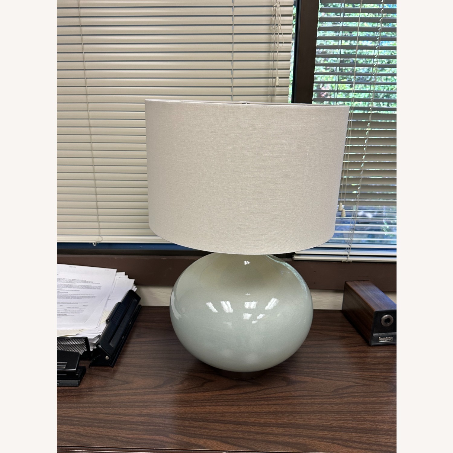 Crate & Barrel Merie Blue Table Lamp - image-3