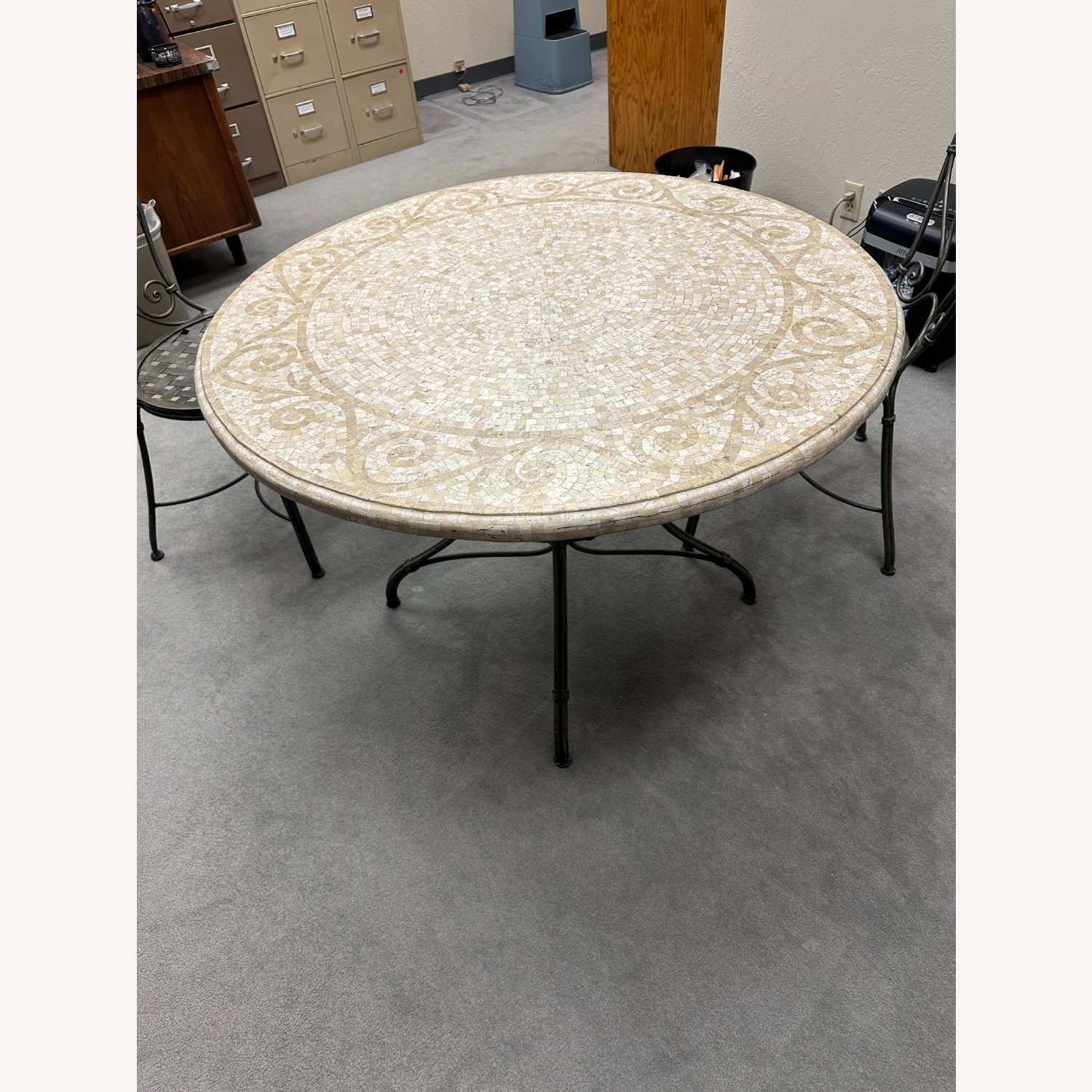 Ethan Allen White Metal Dining Table - image-5