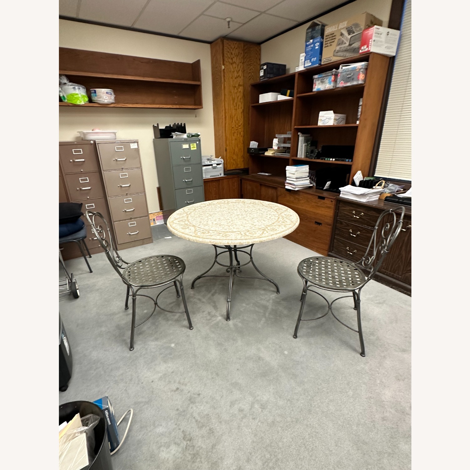 Ethan Allen White Metal Dining Table - image-4