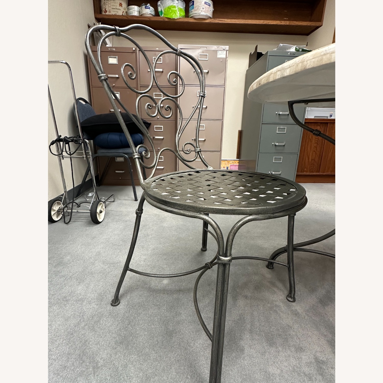 Ethan Allen Light Gray Metal Dining Chairs - image-4